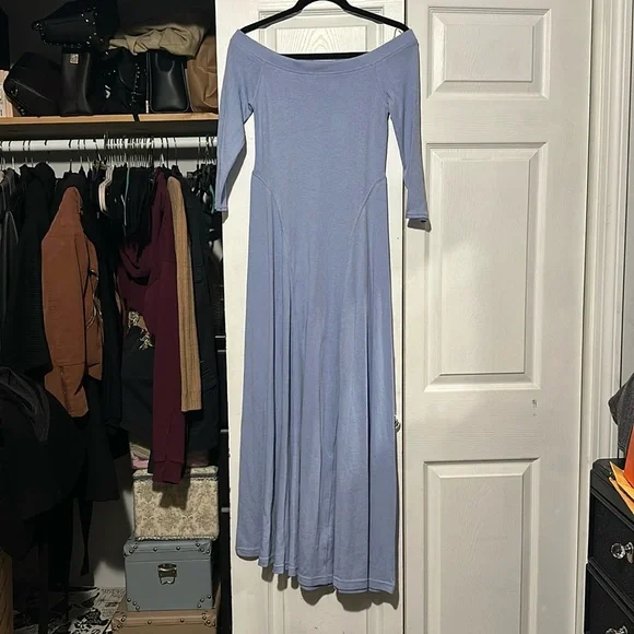 NWT Free People Carrie Midi Dress in “Blue Heron” - Picture 4 of 9
